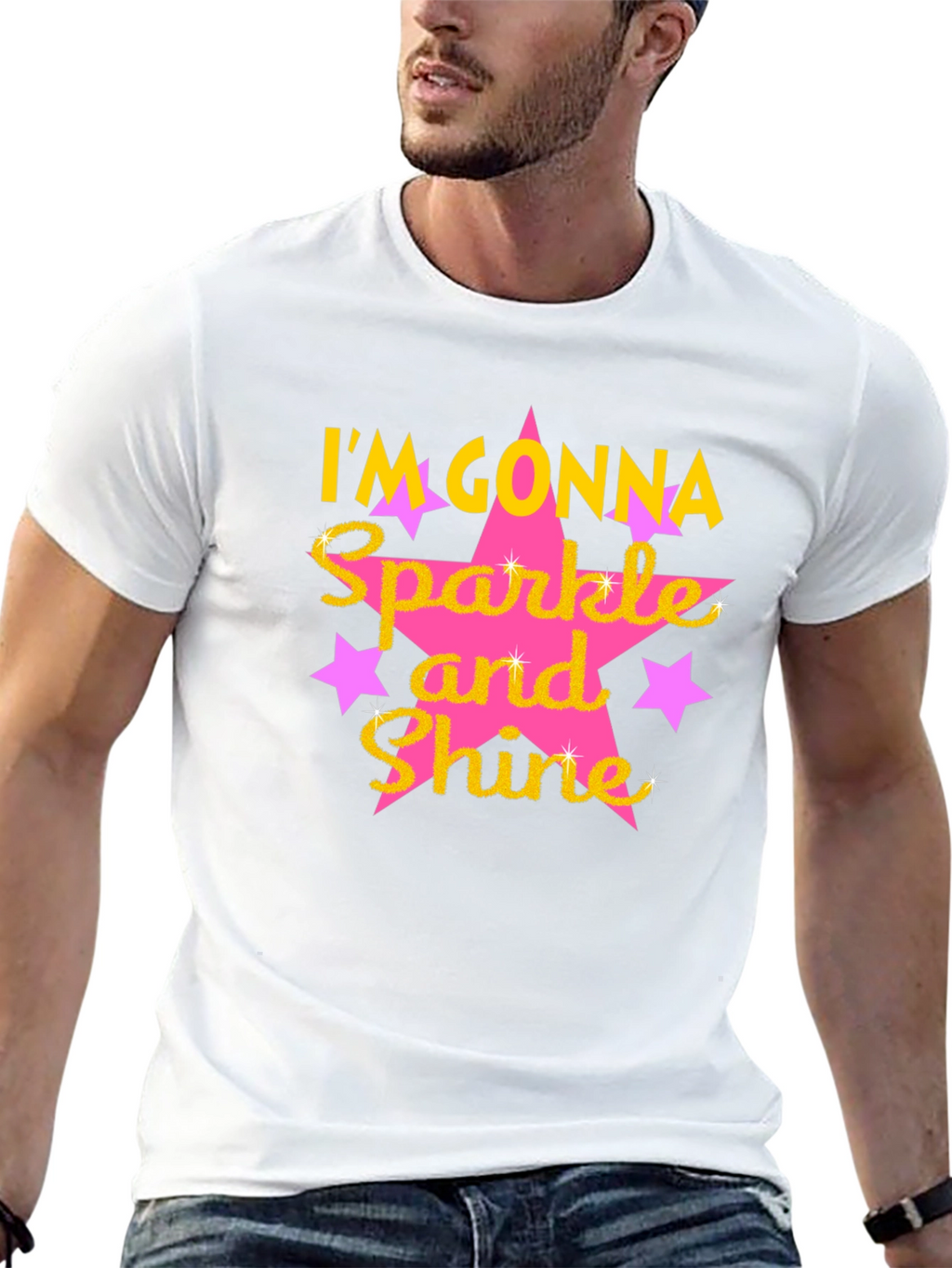 Sparkle and Shine Graphic Tee - Black Cotton Blend