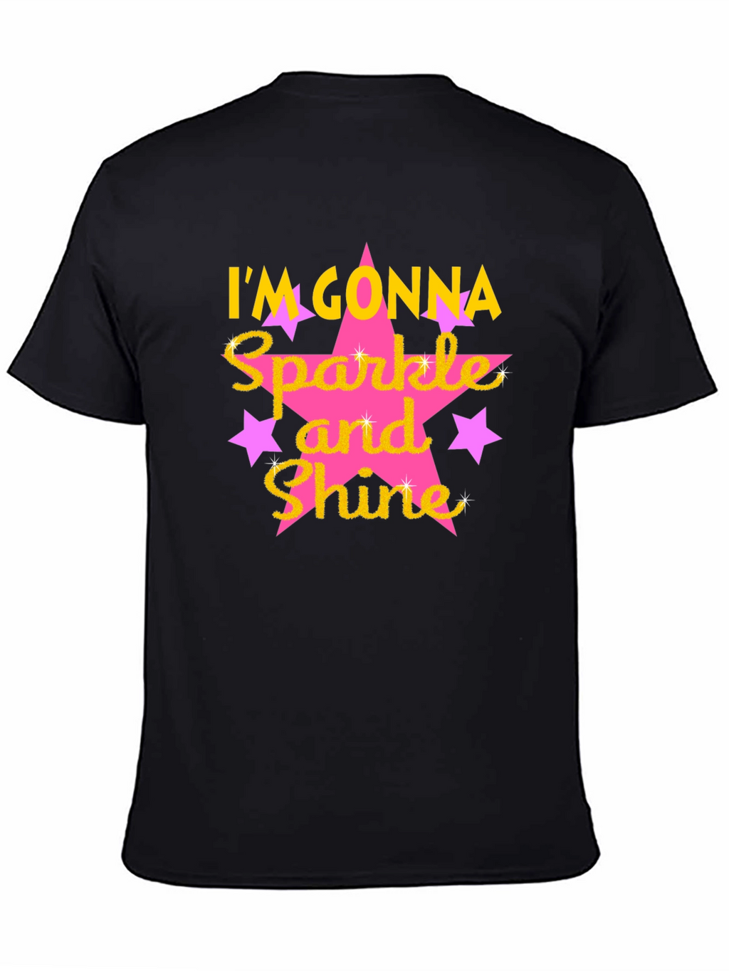Sparkle and Shine Graphic Tee - Black Cotton Blend