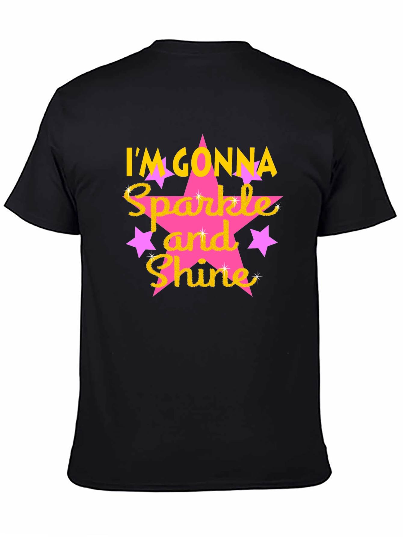 Sparkle and Shine Graphic Tee - Black Cotton Blend