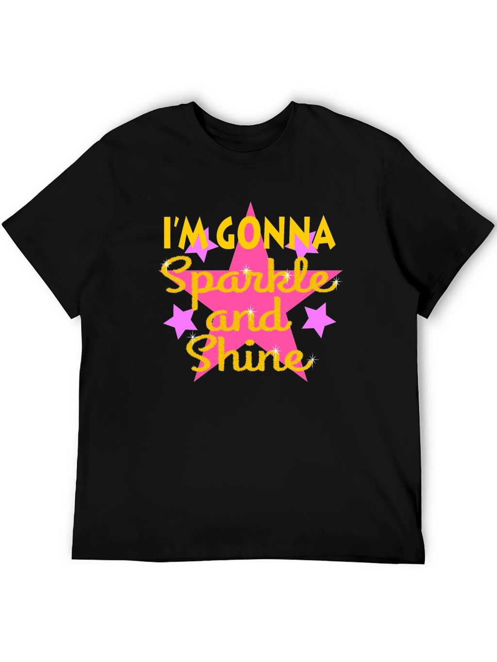 Sparkle and Shine Graphic Tee - Black Cotton Blend
