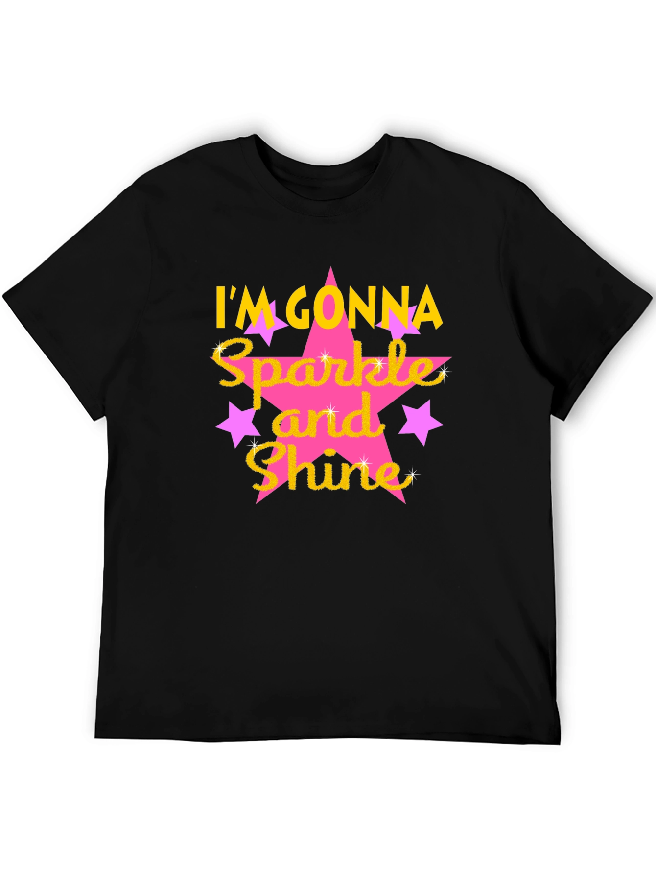 Sparkle and Shine Graphic Tee - Black Cotton Blend