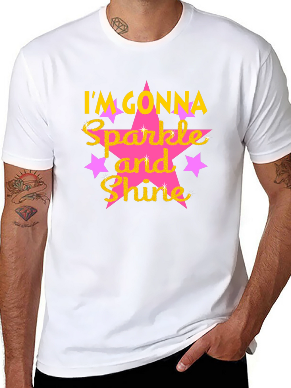Sparkle and Shine Graphic Tee - Black Cotton Blend