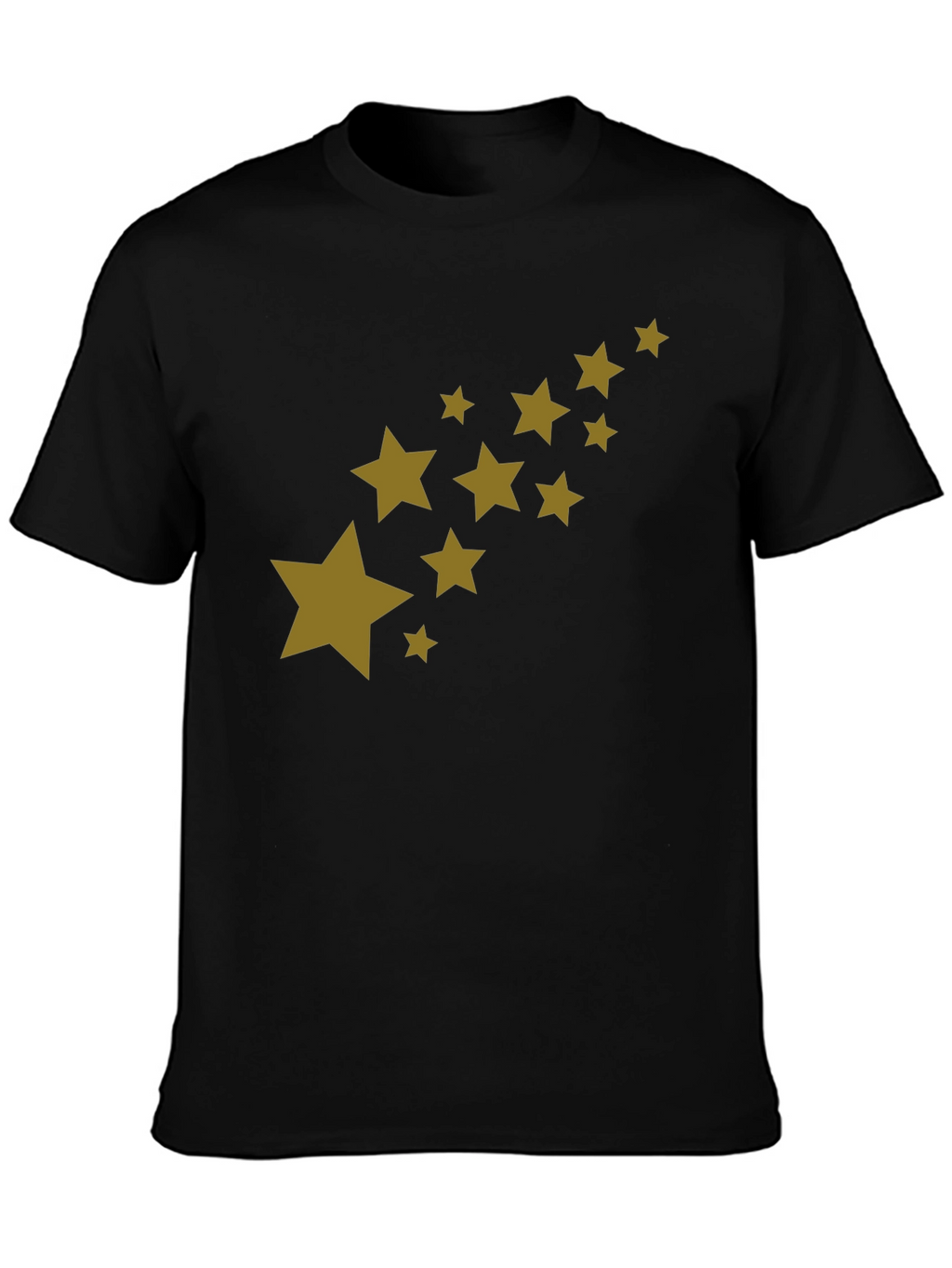 Mens Black T-Shirt with Star Graphic