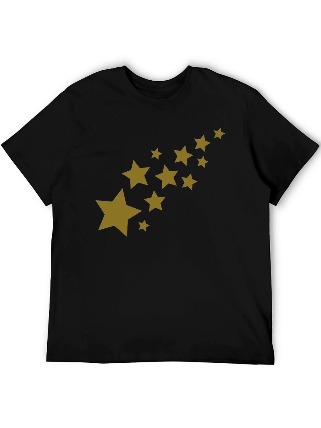 Mens Black T-Shirt with Star Graphic