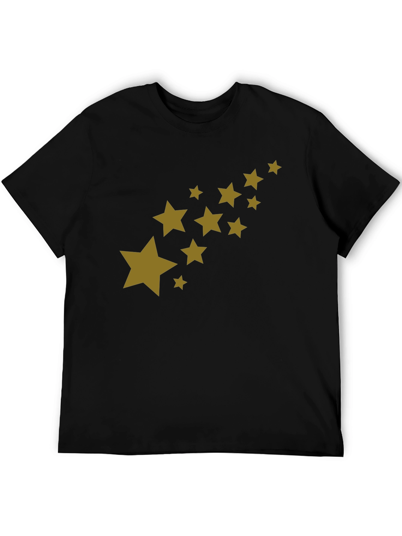 Mens Black T-Shirt with Star Graphic