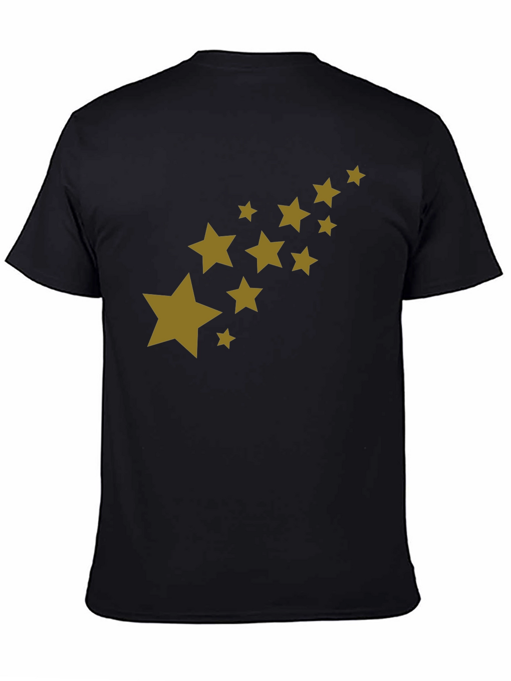 Mens Black T-Shirt with Star Graphic