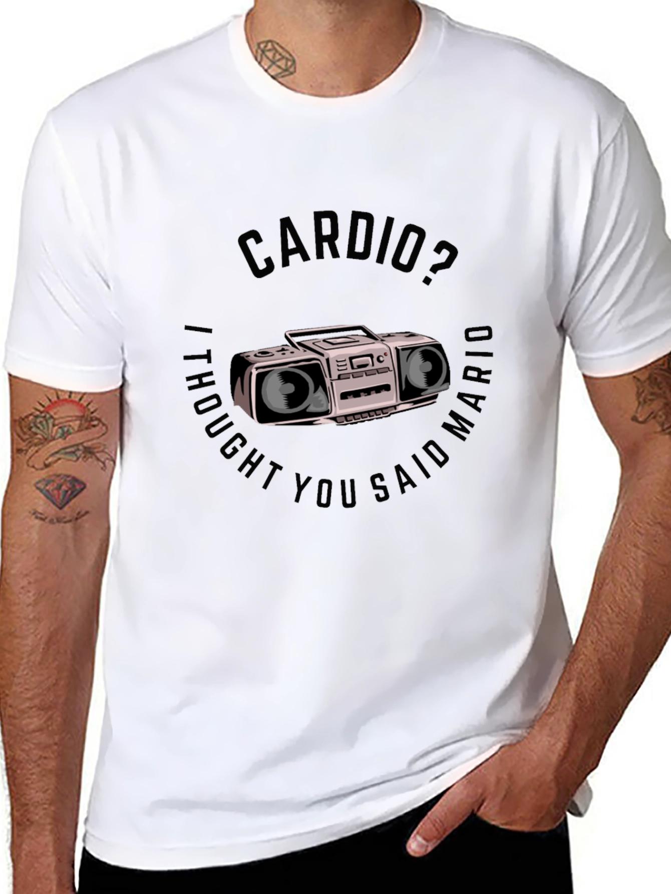 Cardio Mario T-Shirt - Funny Gym Workout Tee