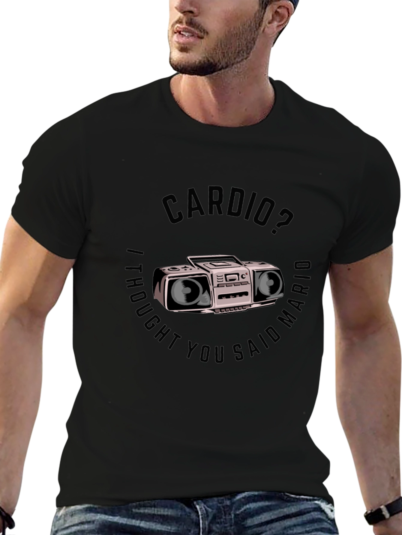 Cardio Mario T-Shirt - Funny Gym Workout Tee