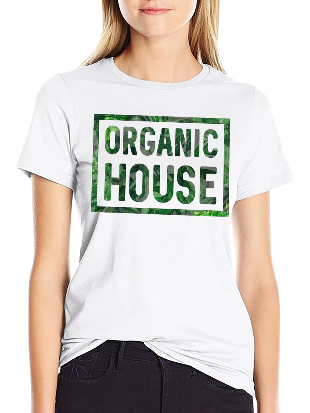 Organic House Leaf Print T-Shirt