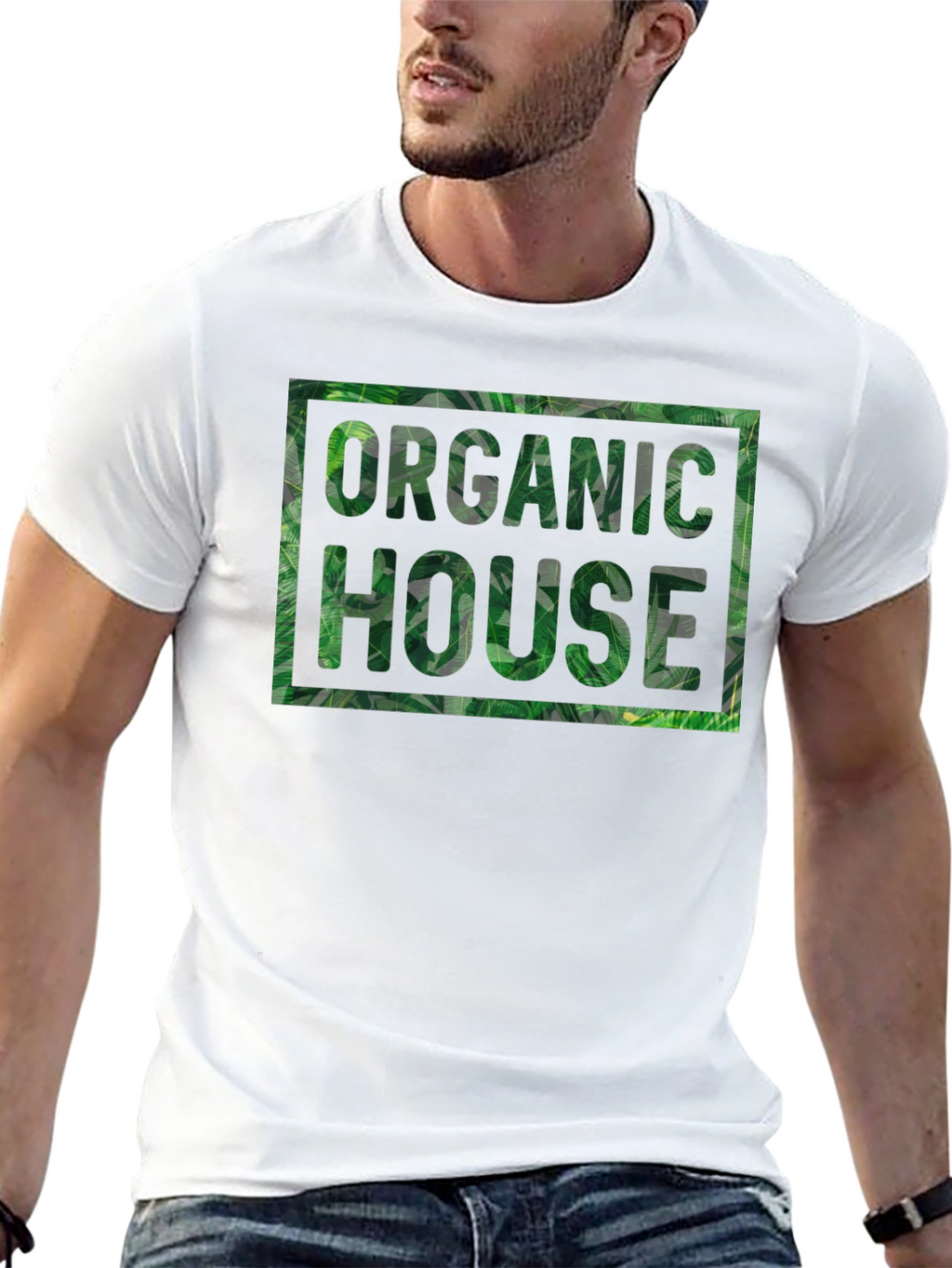 Organic House Leaf Print T-Shirt