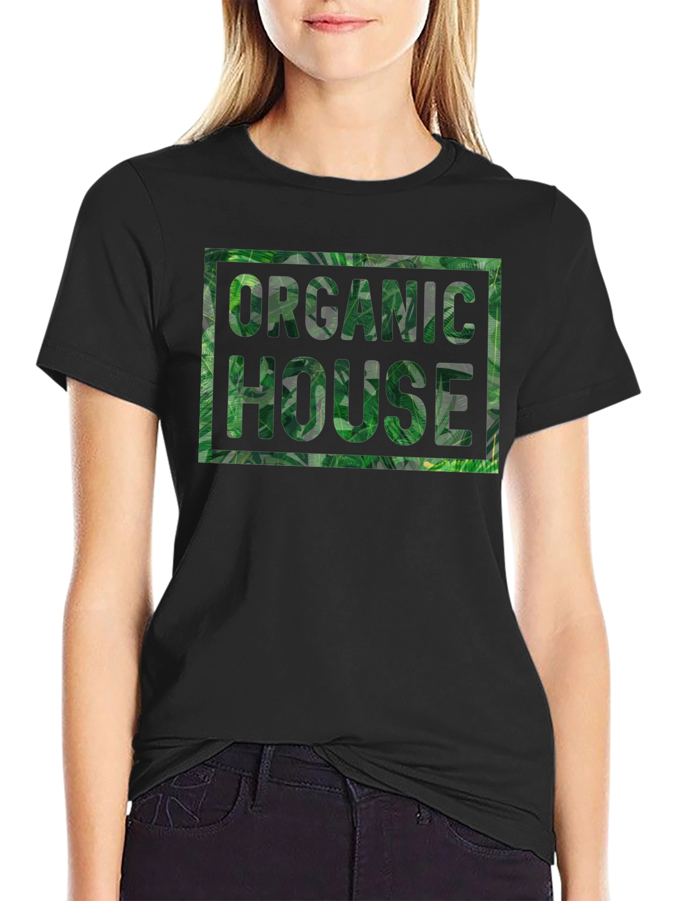 Organic House Leaf Print T-Shirt
