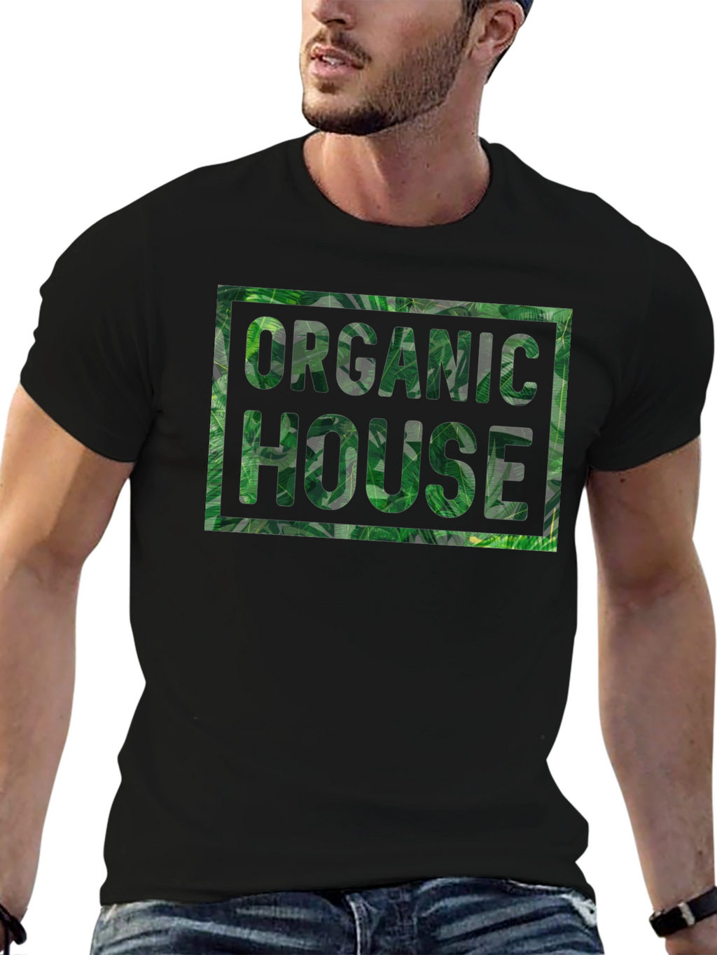 Organic House Leaf Print T-Shirt