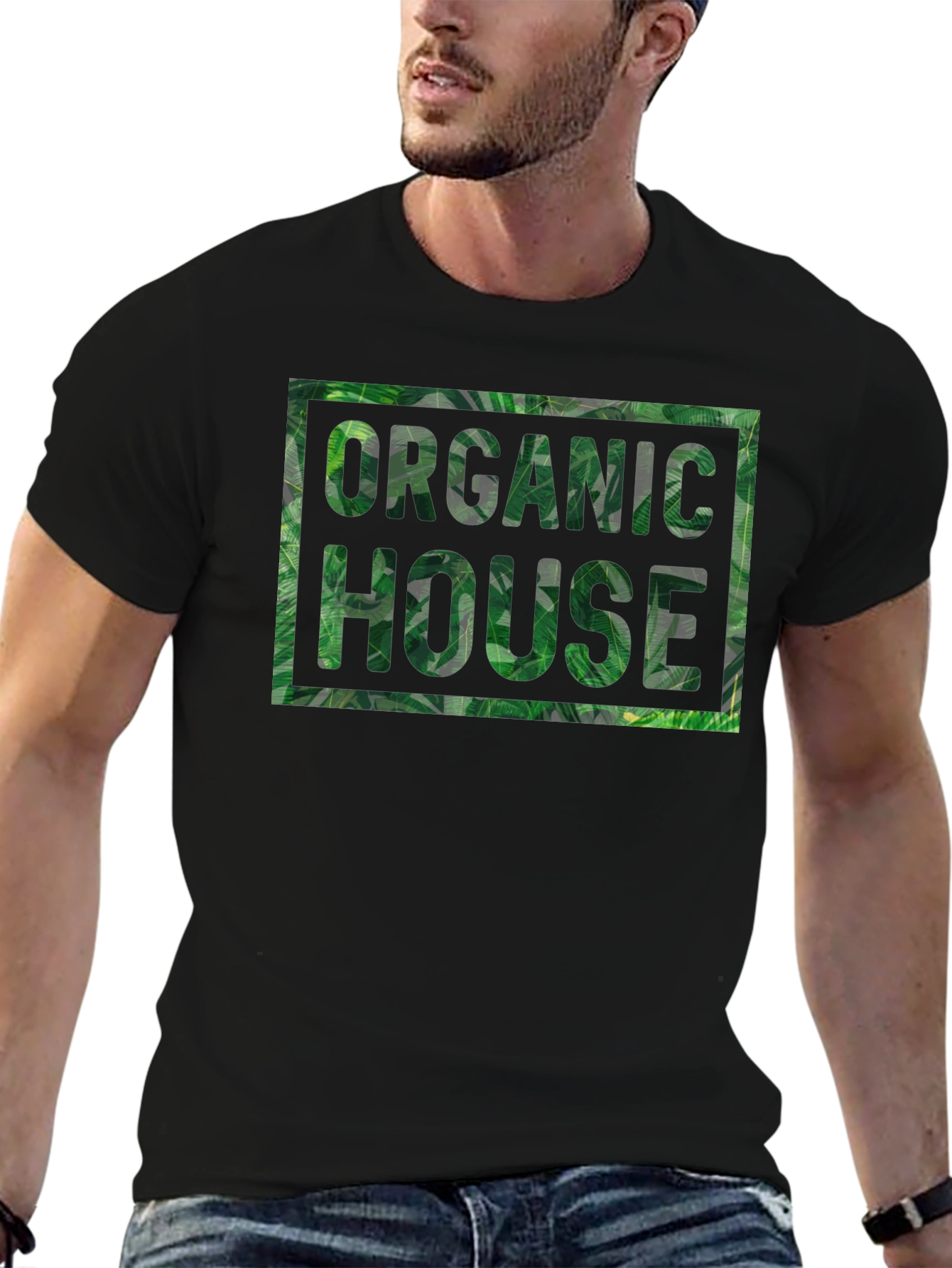 Organic House Leaf Print T-Shirt