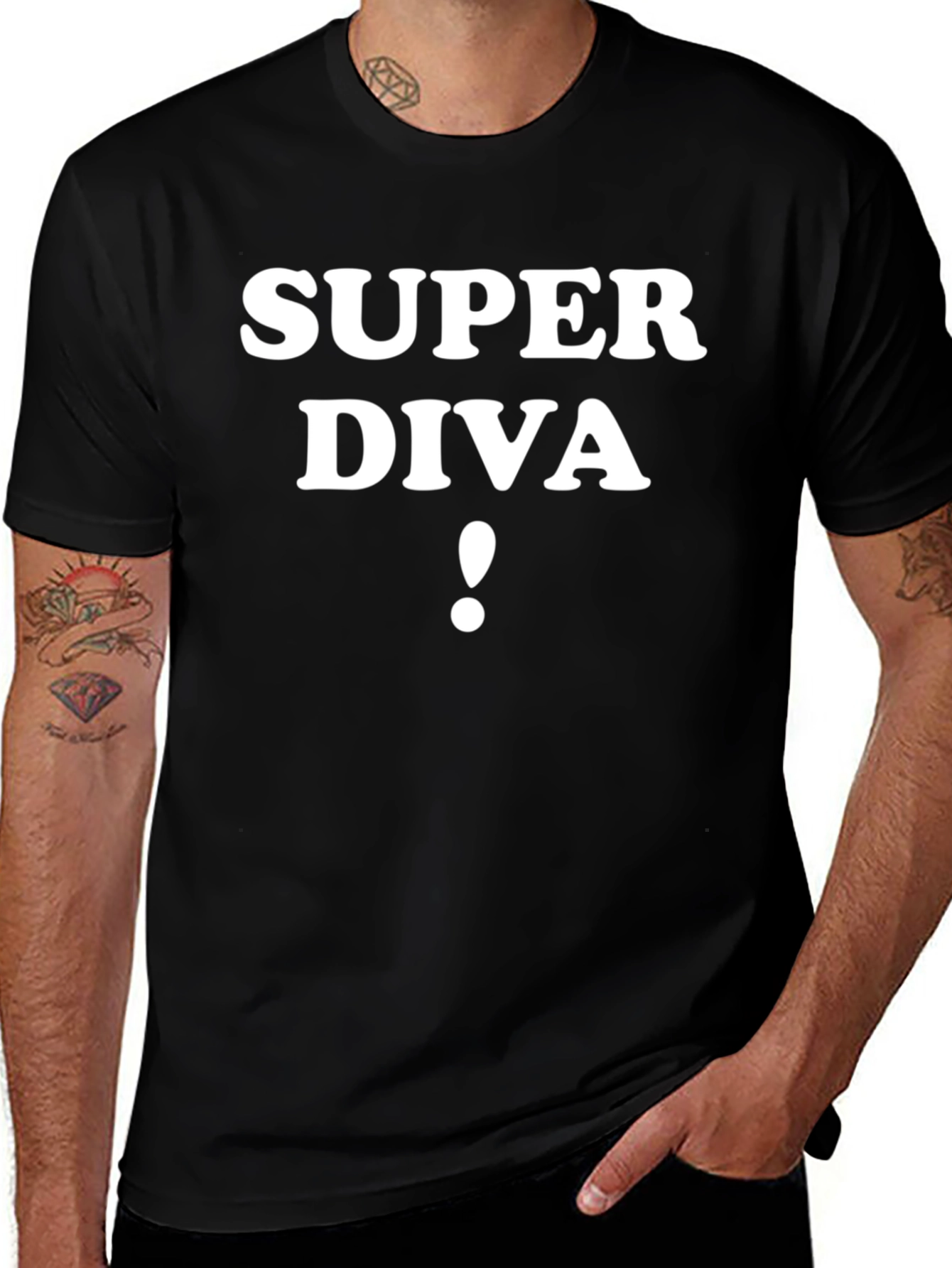 Super Diva T-Shirt - Black Cotton Tee