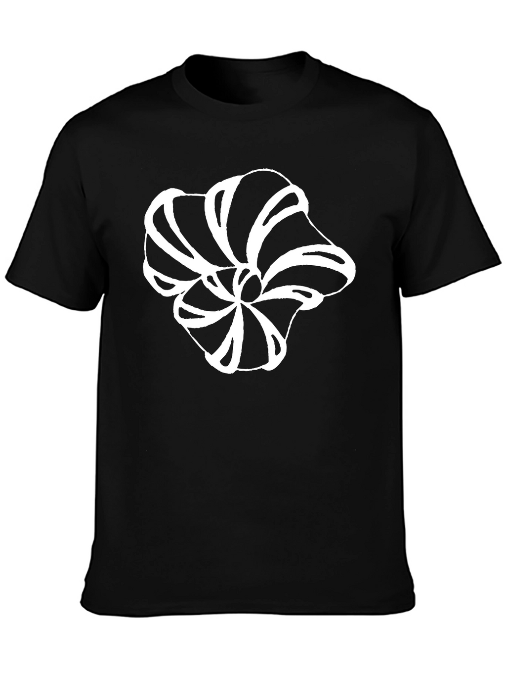 Abstract Floral Print Black T-Shirt