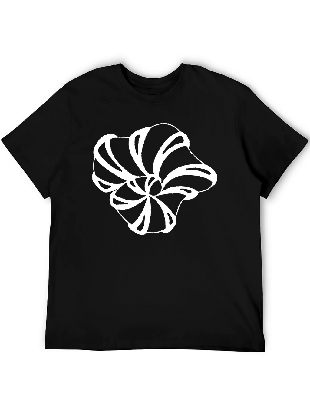 Abstract Floral Print Black T-Shirt