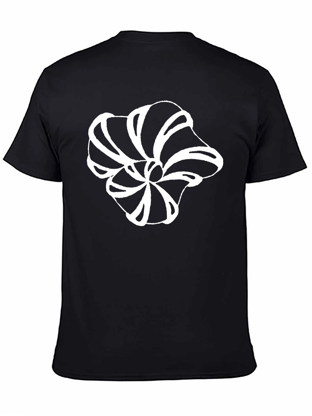 Abstract Floral Print Black T-Shirt