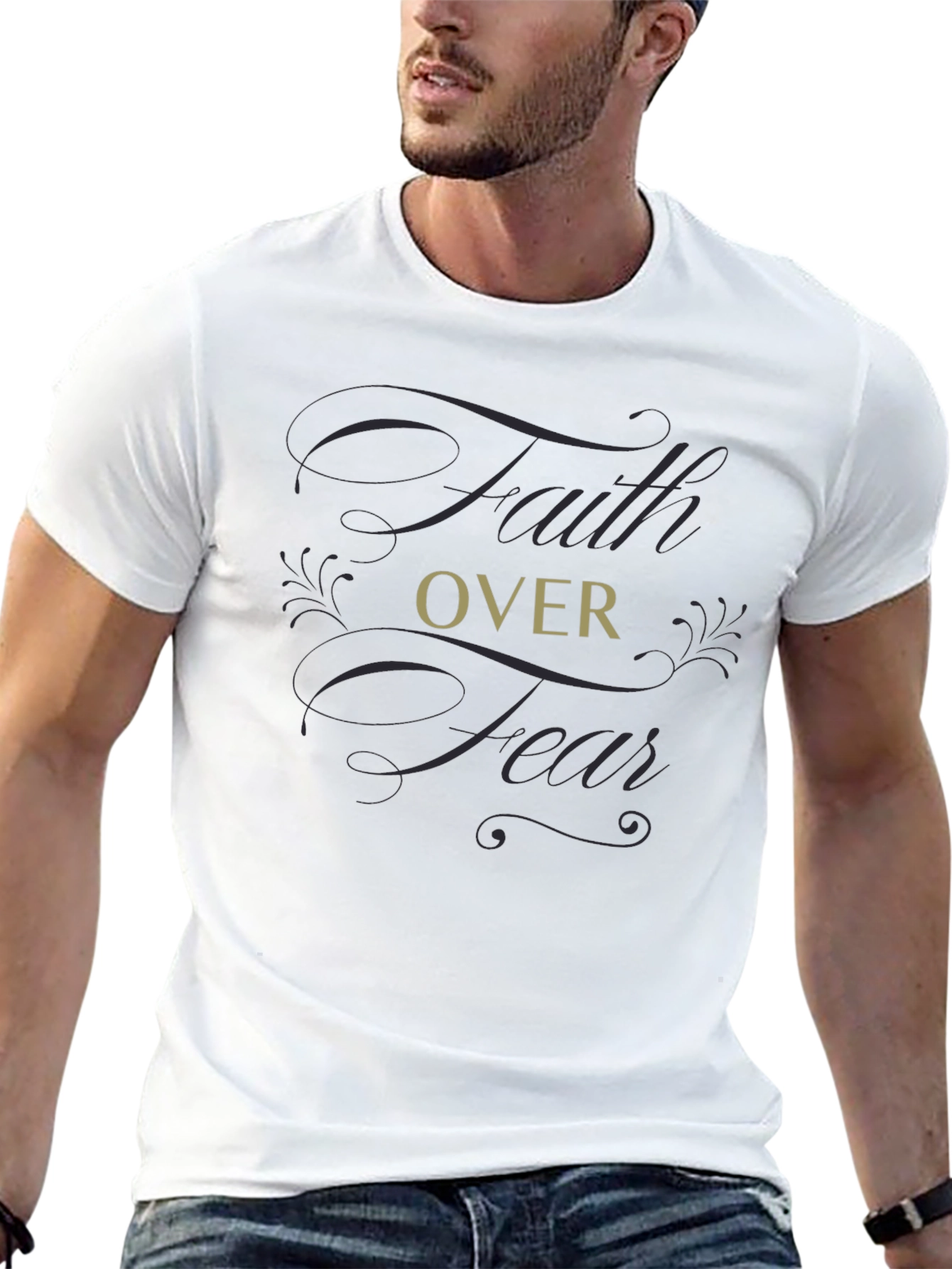 Faith Over Fear Graphic T-Shirt - Soft Cotton Blend