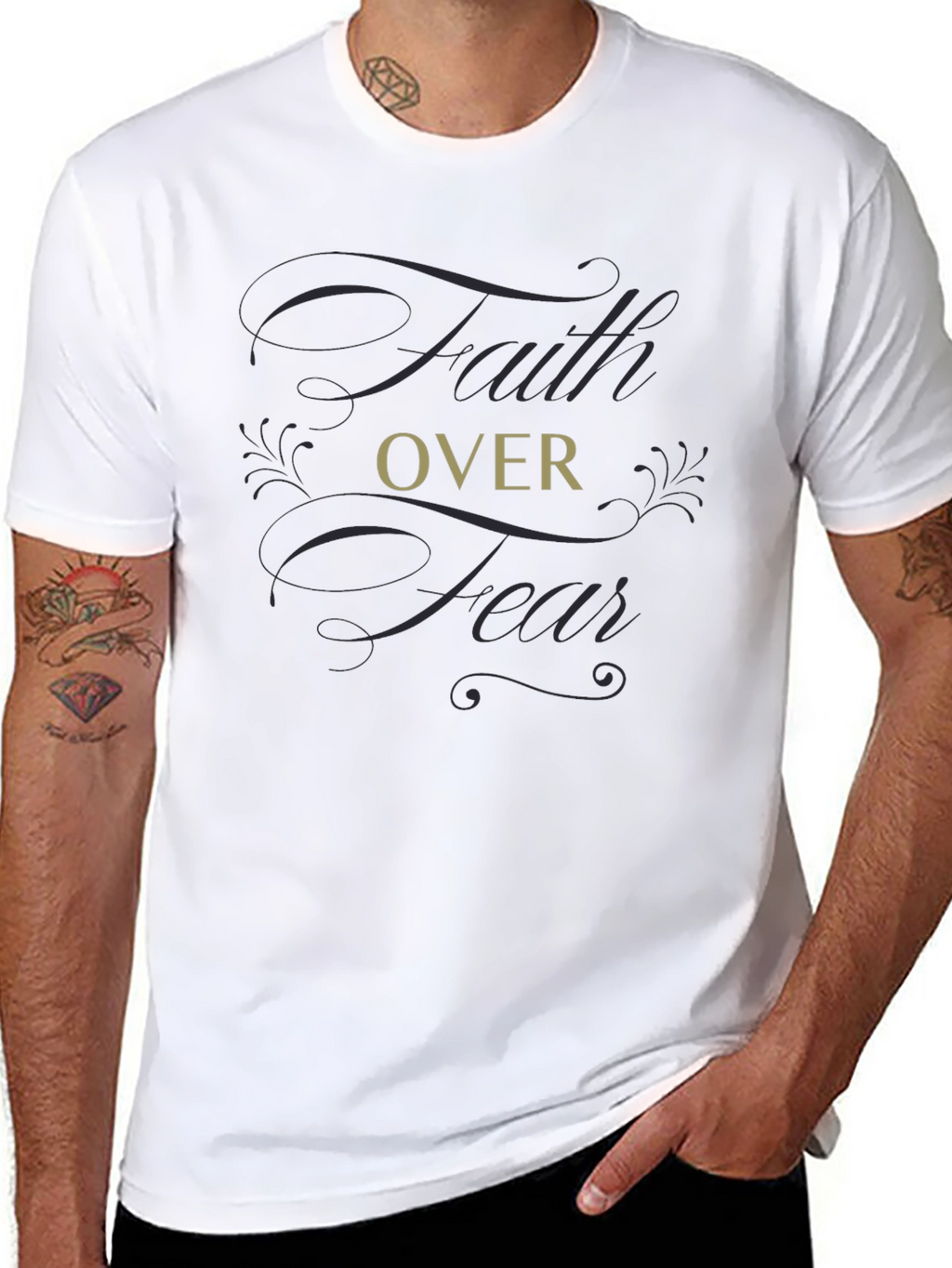 Faith Over Fear Graphic T-Shirt - Soft Cotton Blend