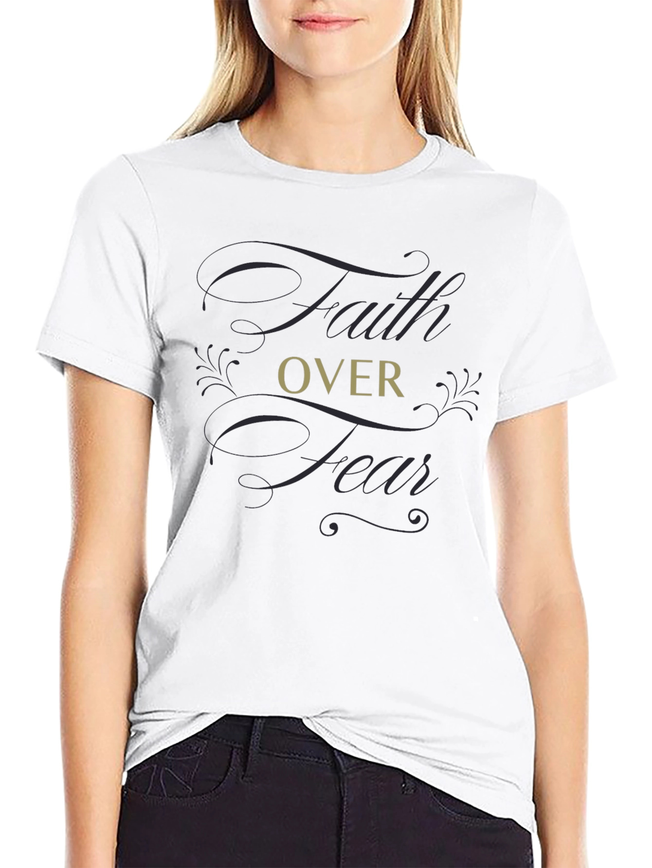 Faith Over Fear Graphic T-Shirt - Soft Cotton Blend
