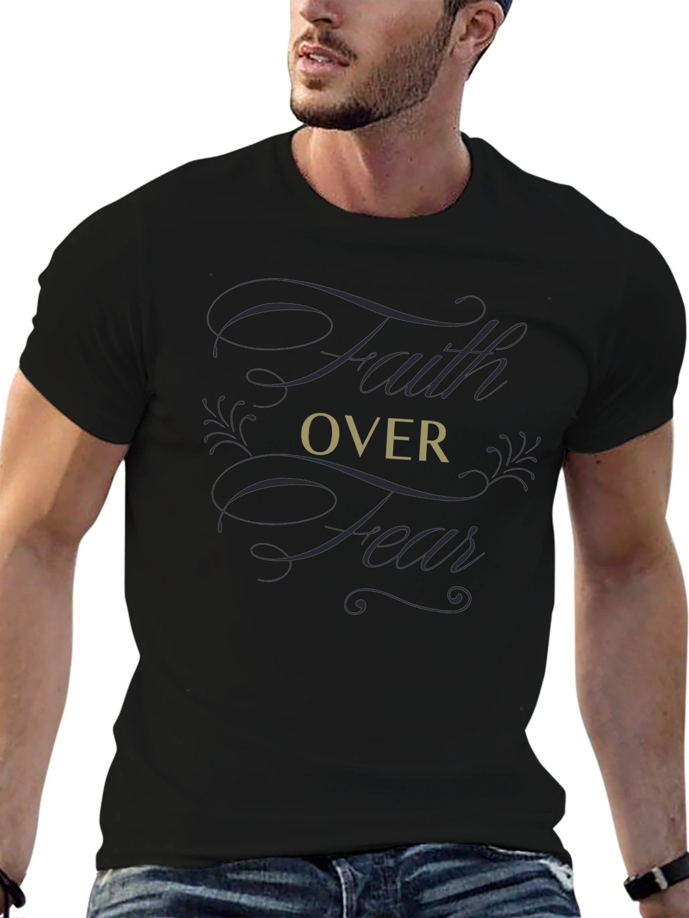 Faith Over Fear Graphic T-Shirt - Soft Cotton Blend