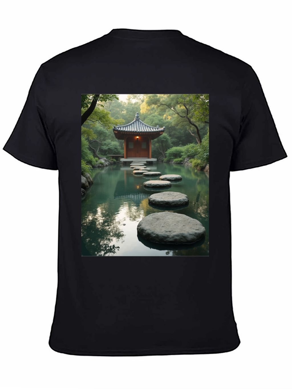 Zen Garden T-Shirt - Peaceful Stepping Stones Design