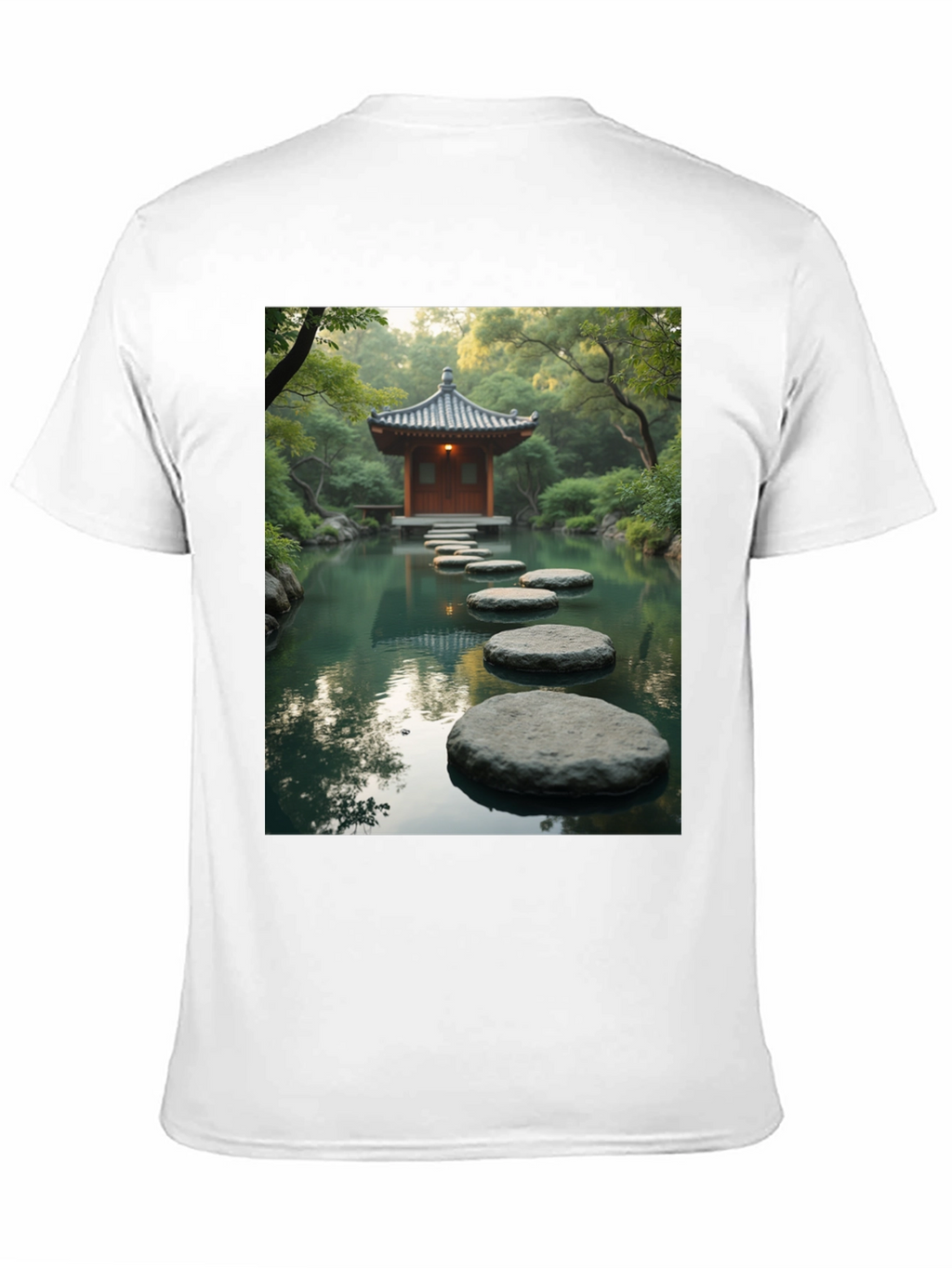 Zen Garden T-Shirt - Peaceful Stepping Stones Design