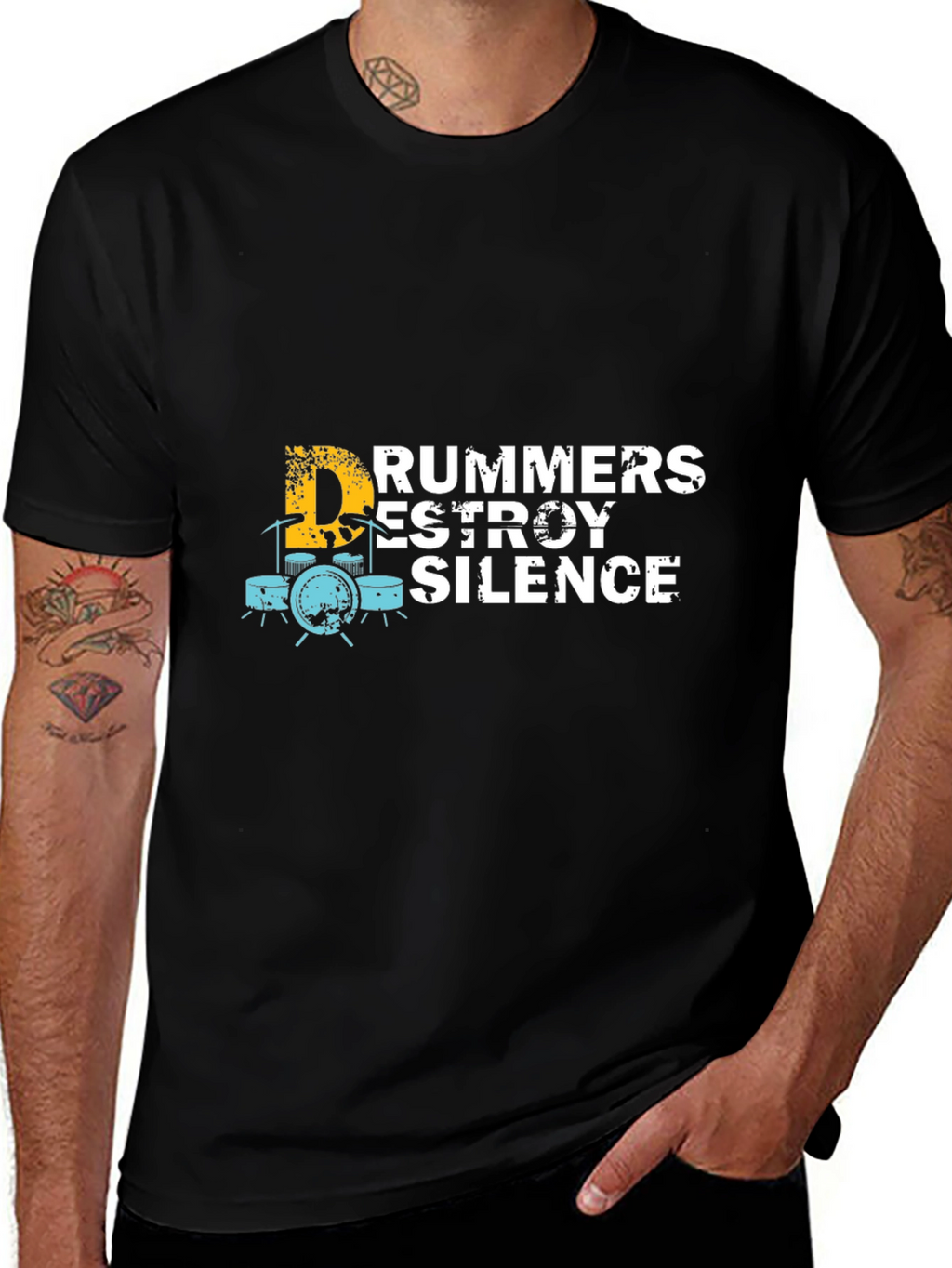 Drummers Destroy Silence Graphic T-Shirt