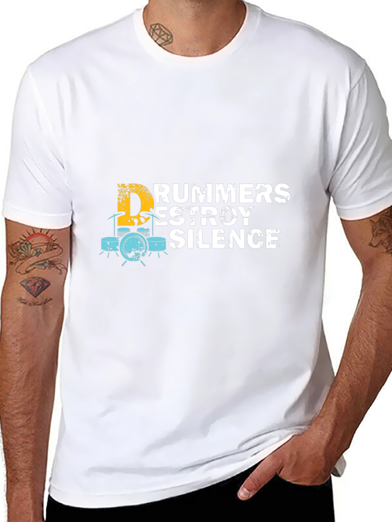 Drummers Destroy Silence Graphic T-Shirt