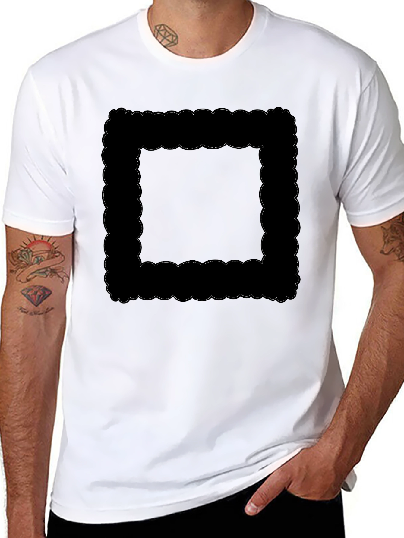 Abstract Graphic Print Crew Neck T-Shirt