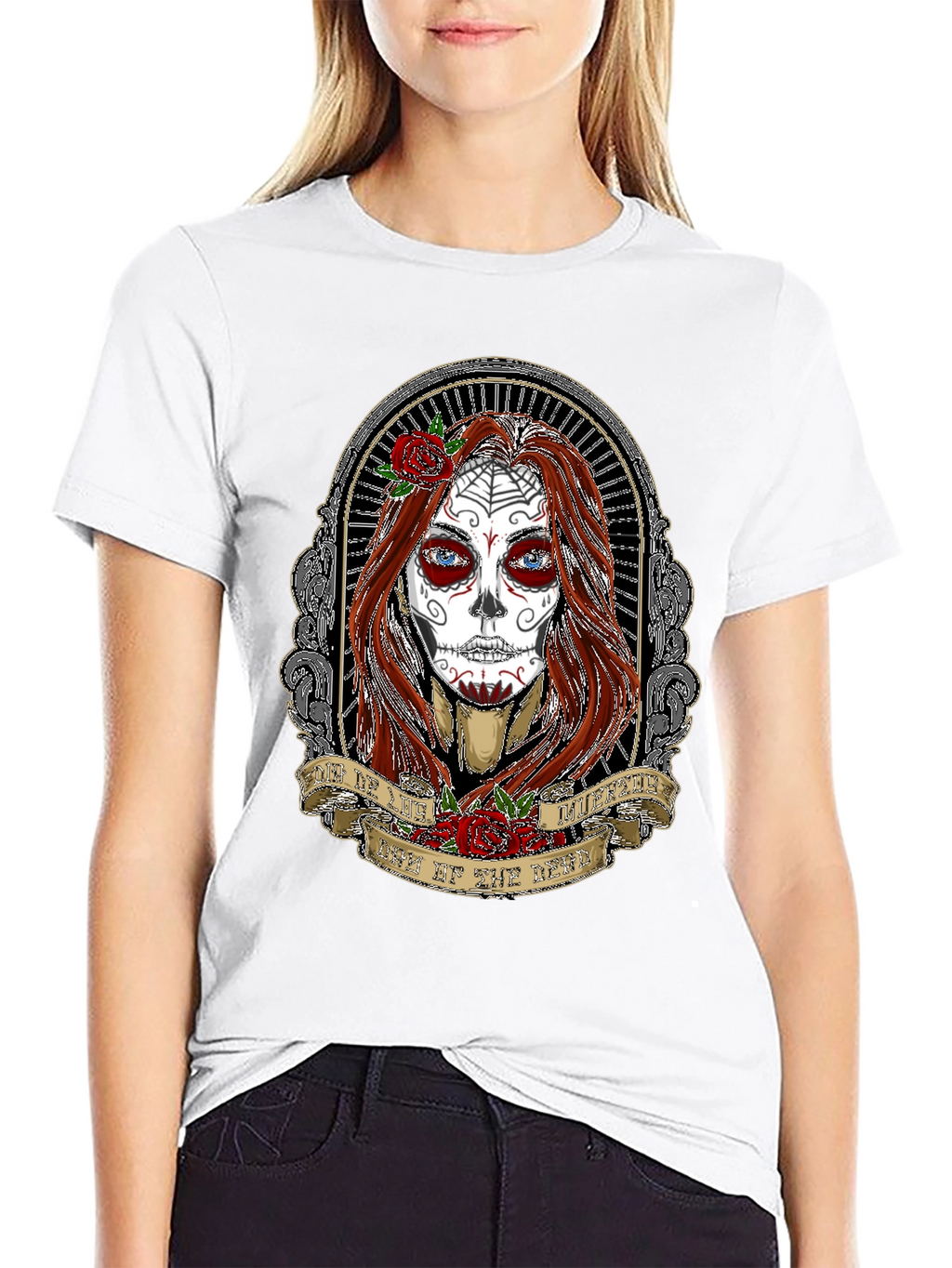 Day of the Dead Womans Portrait T-Shirt