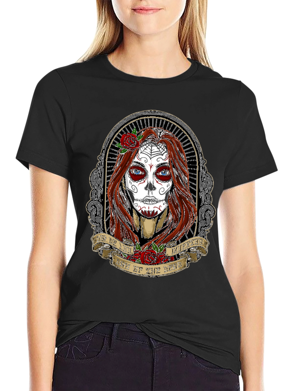 Day of the Dead Womans Portrait T-Shirt