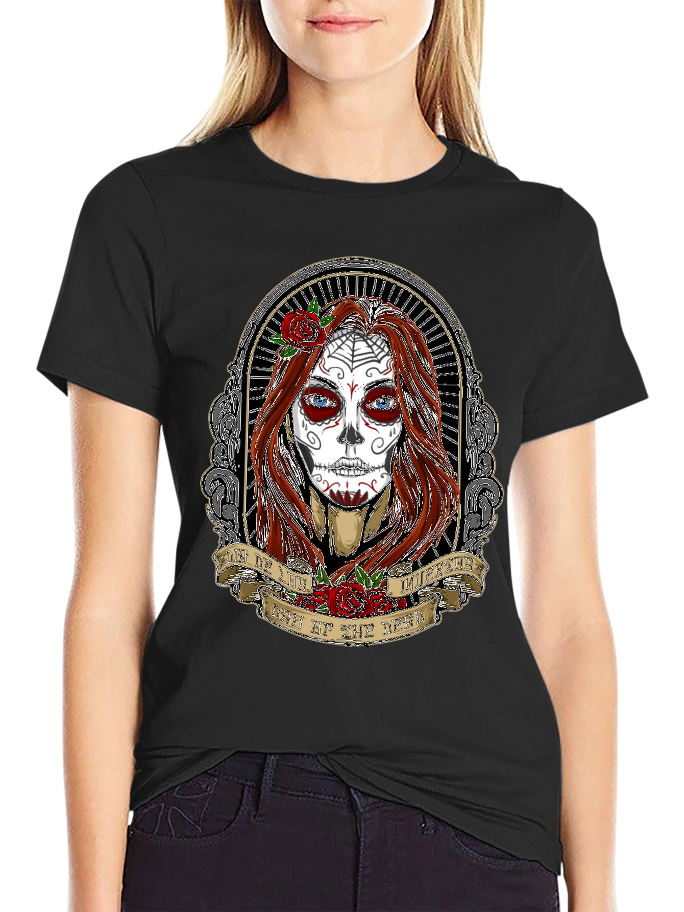 Day of the Dead Womans Portrait T-Shirt