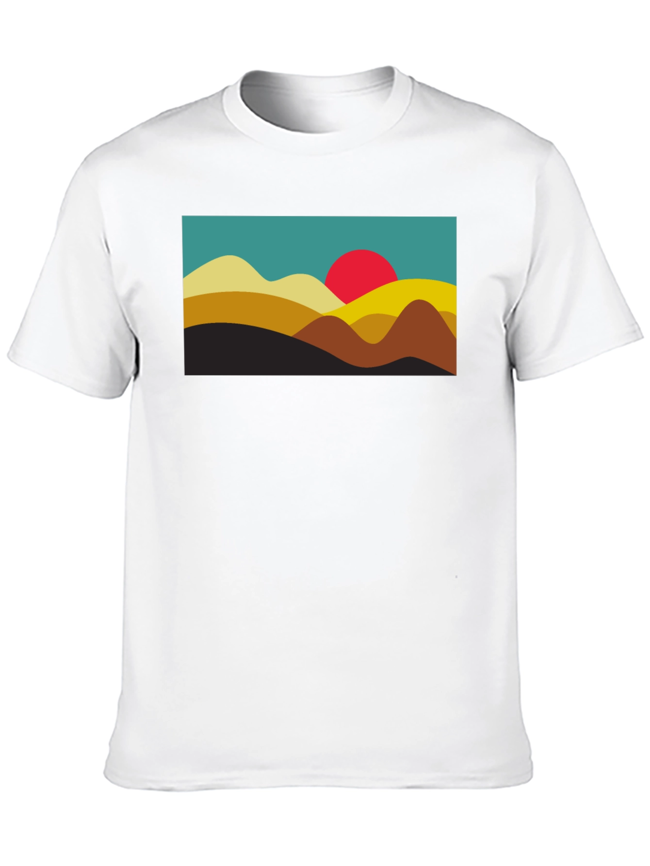 Retro Sunset Graphic Tee - Black