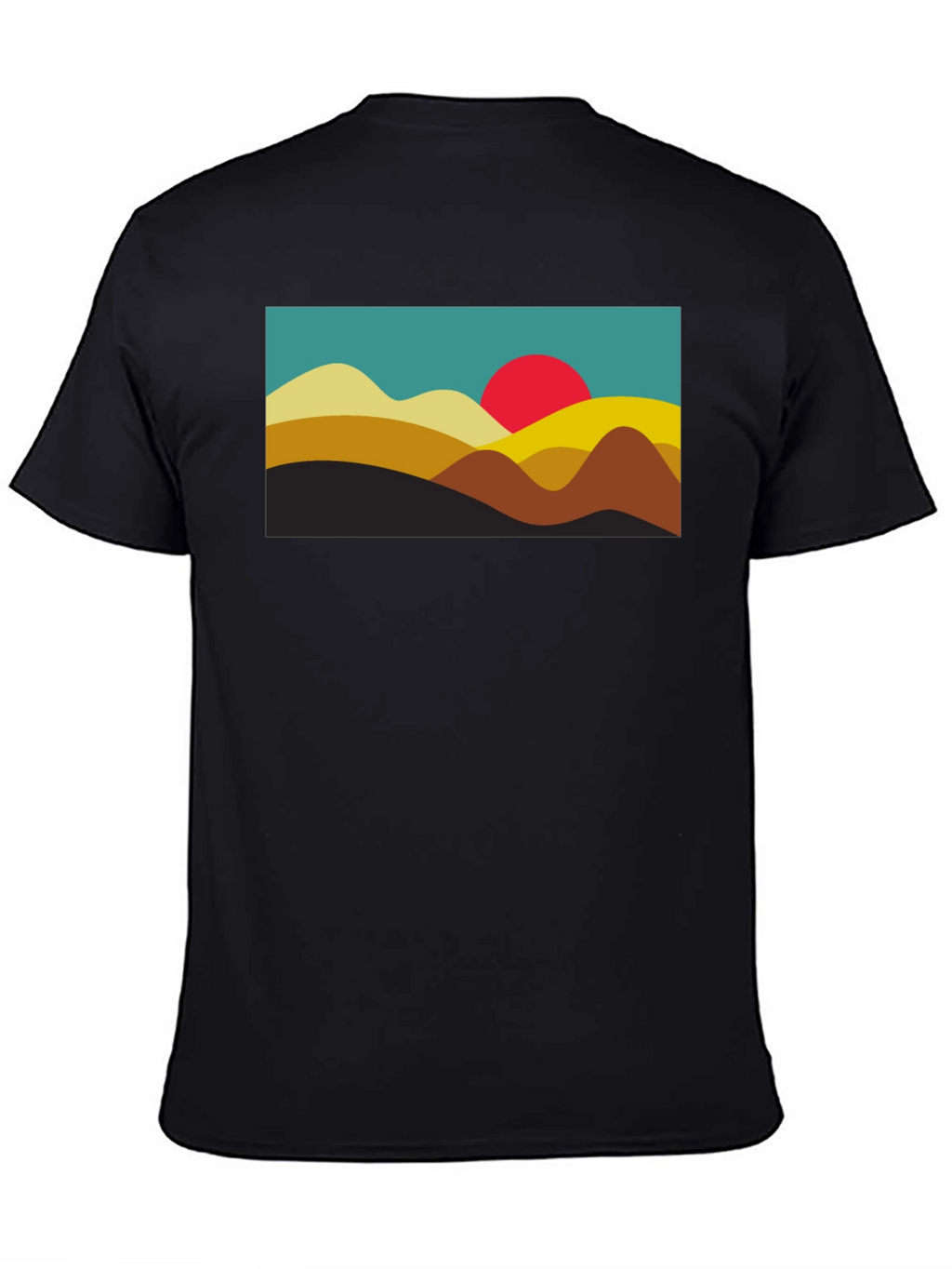 Retro Sunset Graphic Tee - Black