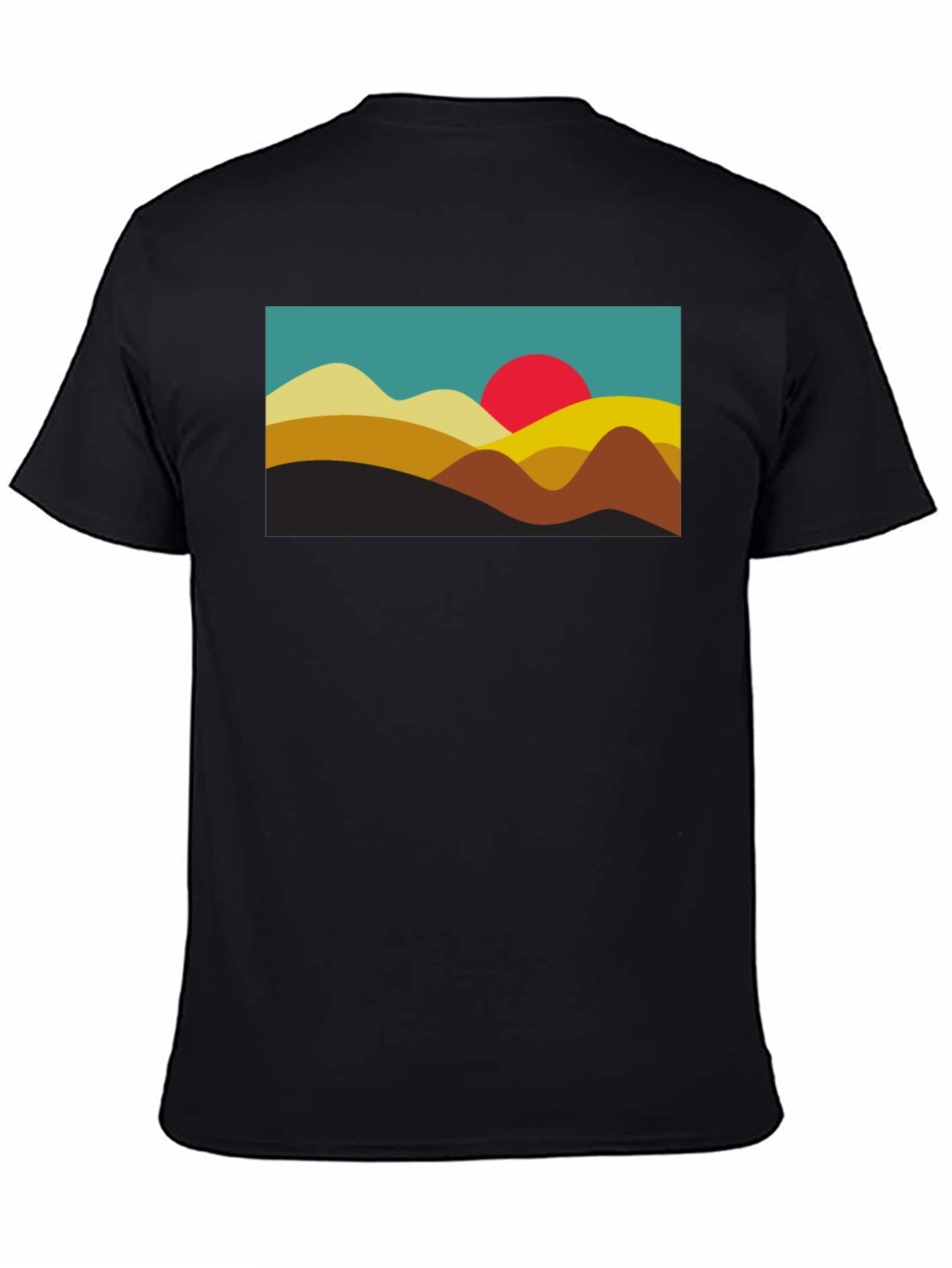 Retro Sunset Graphic Tee - Black