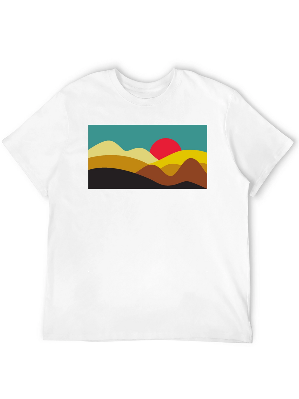 Retro Sunset Graphic Tee - Black