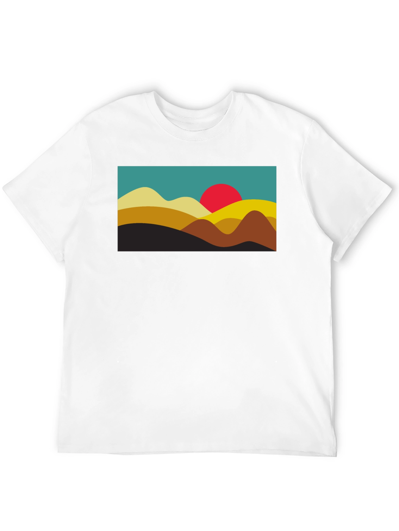 Retro Sunset Graphic Tee - Black