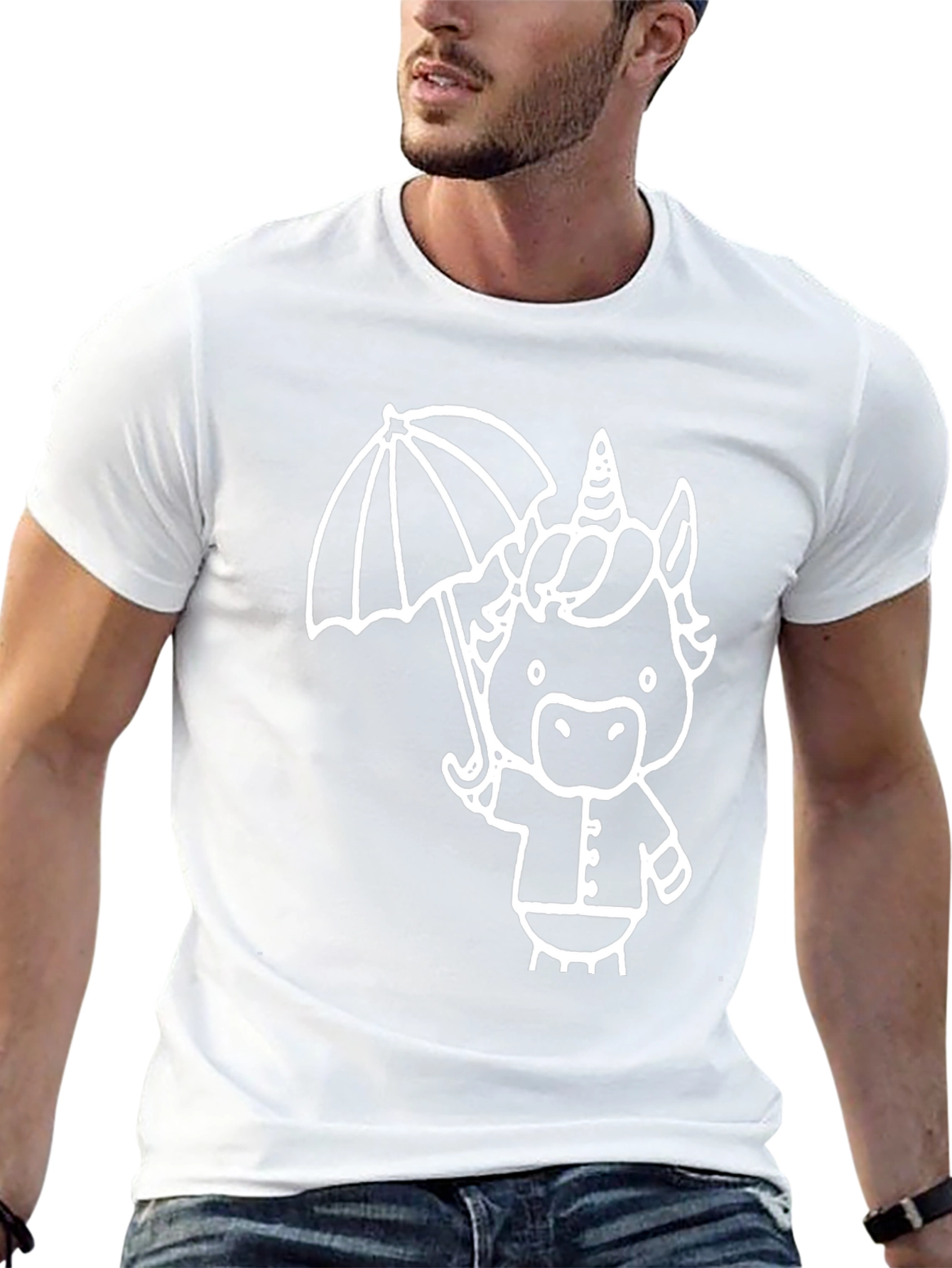 Unicorn Umbrella Graphic Tee - Black