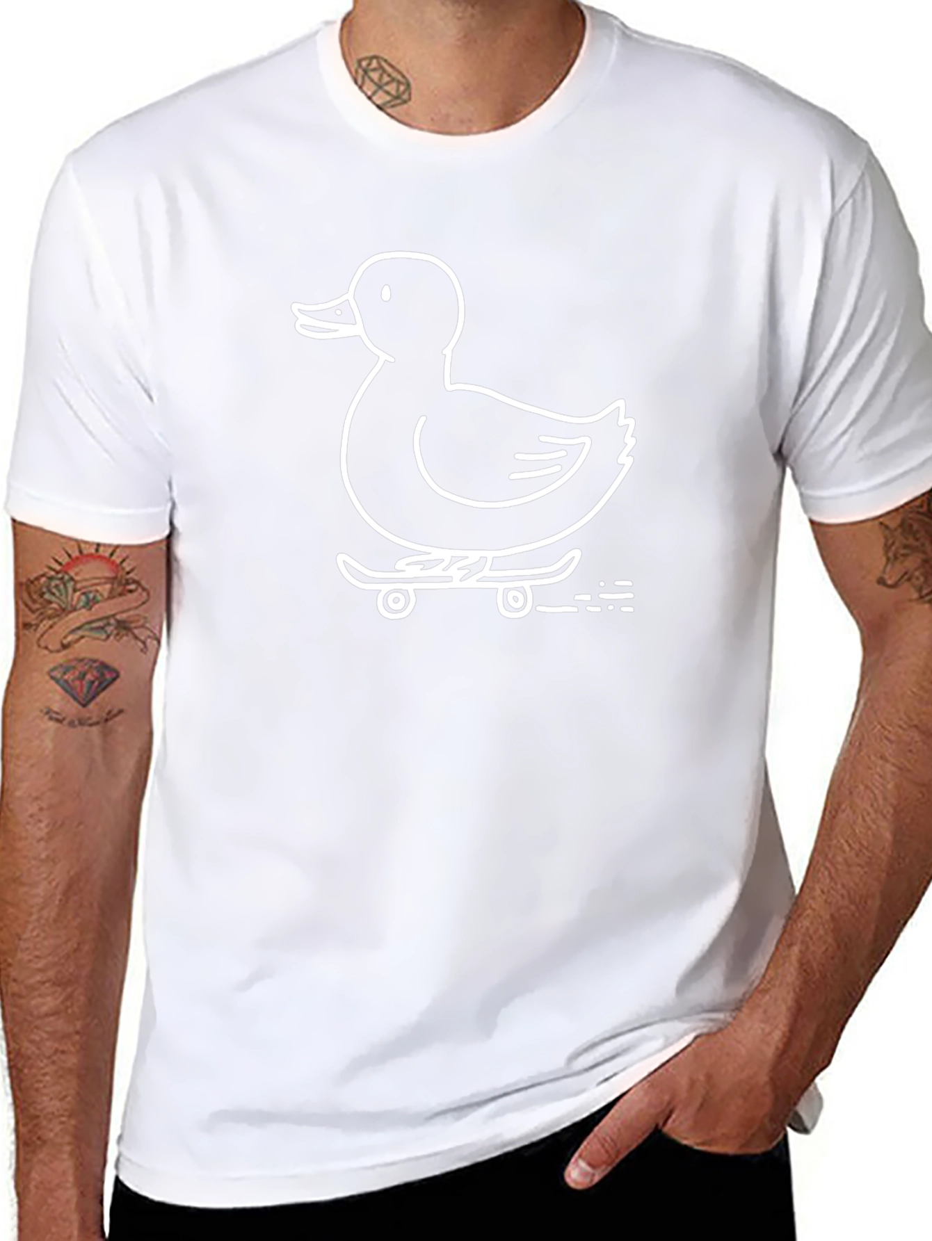 Duck Skateboard T-Shirt - Cool Graphic Tee