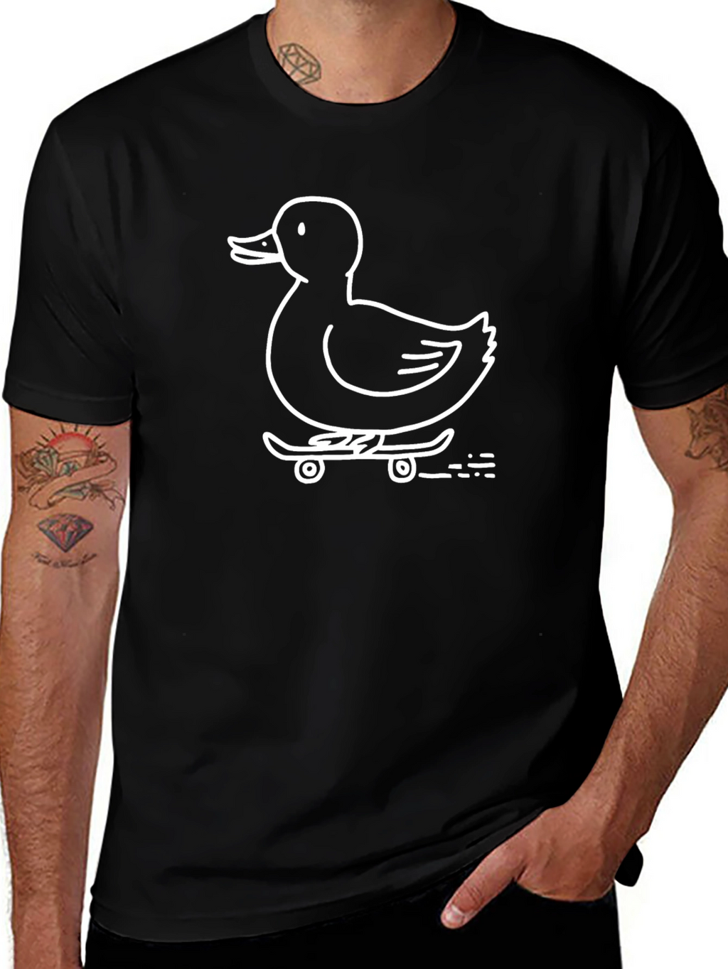 Duck Skateboard T-Shirt - Cool Graphic Tee