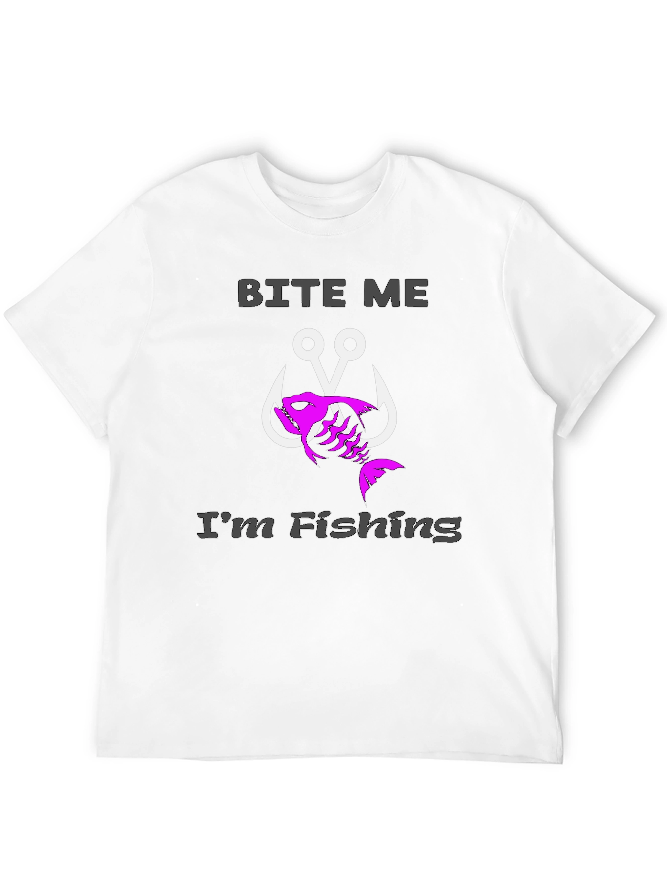 Bite Me Im Fishing Black T-Shirt