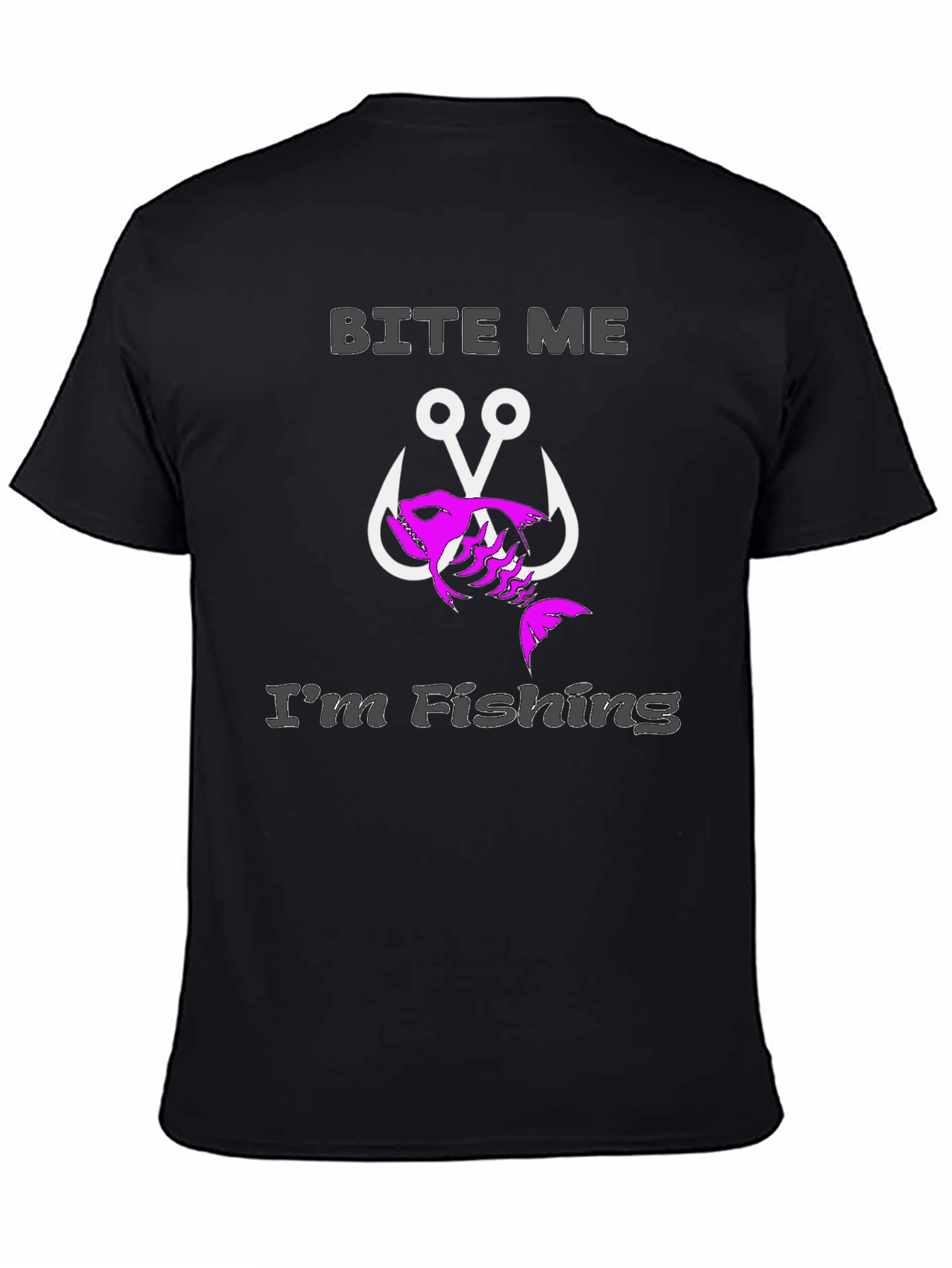 Bite Me Im Fishing Black T-Shirt