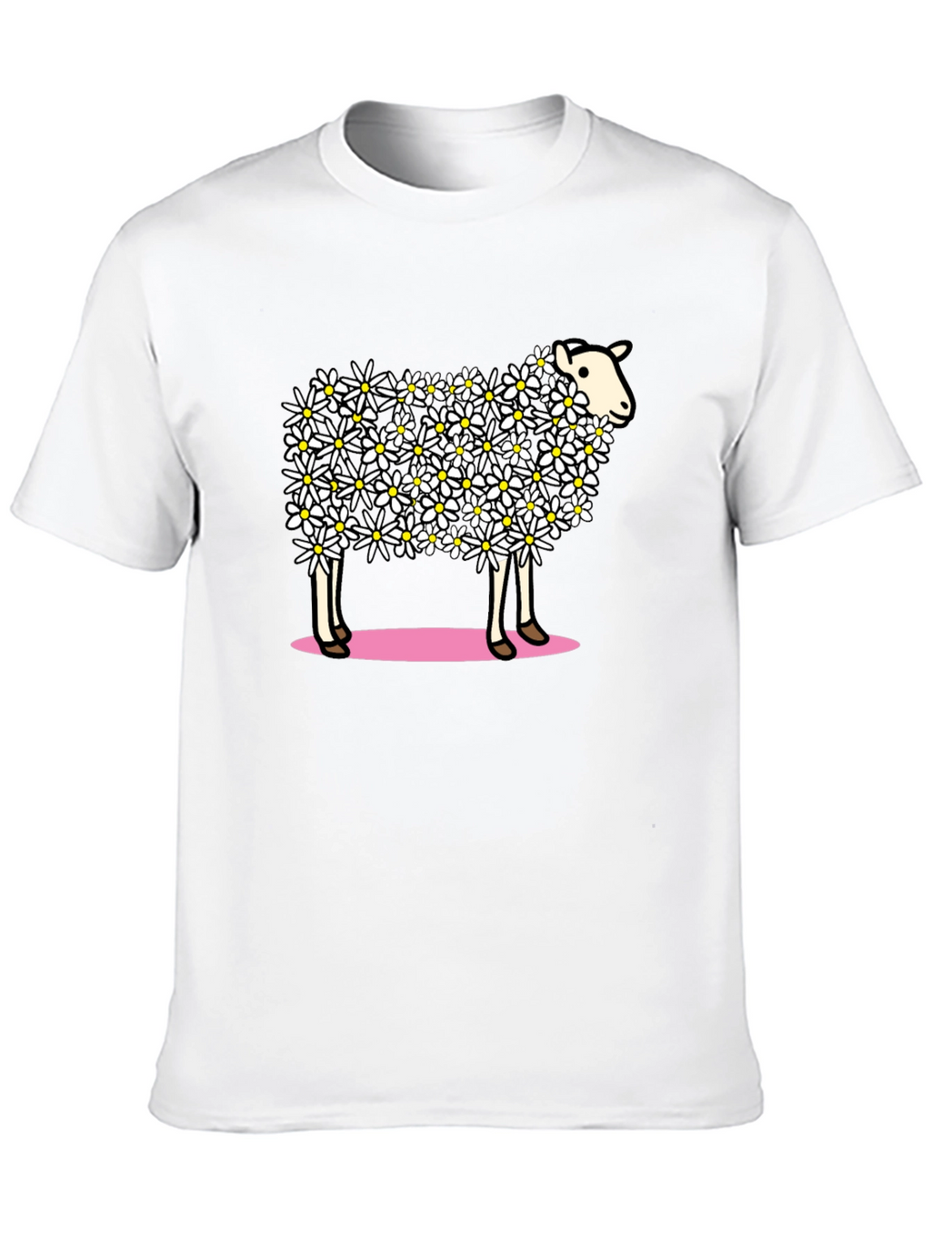 Floral Sheep Graphic T-Shirt - Unique Design