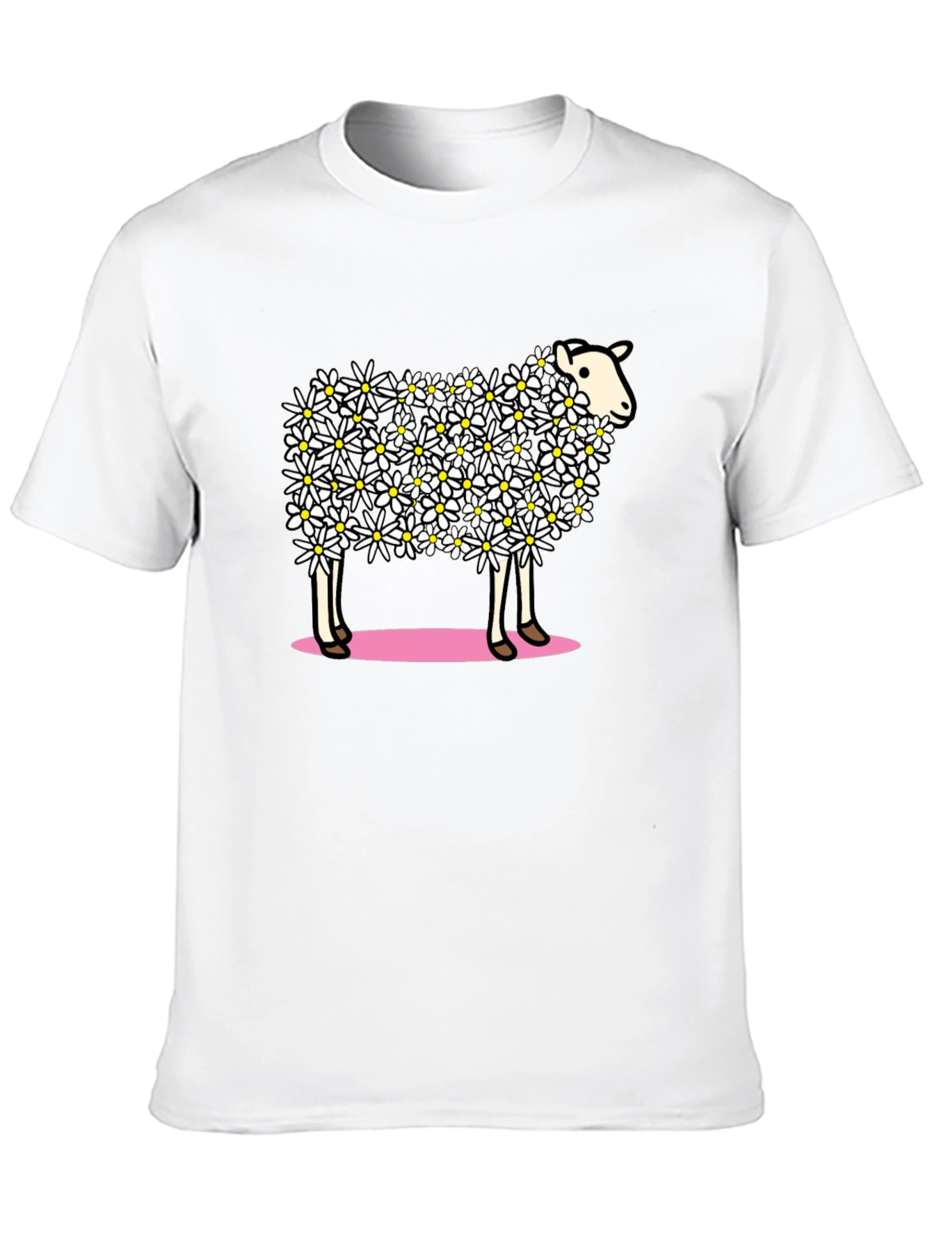 Floral Sheep Graphic T-Shirt - Unique Design