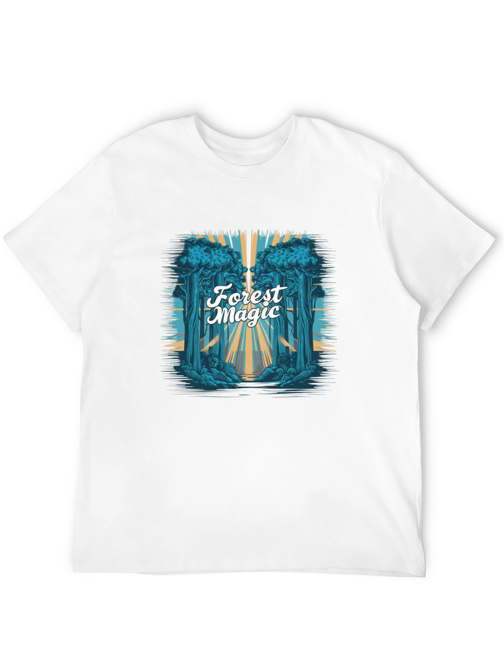 Forest Magic Graphic Tee - Black Cotton T-Shirt