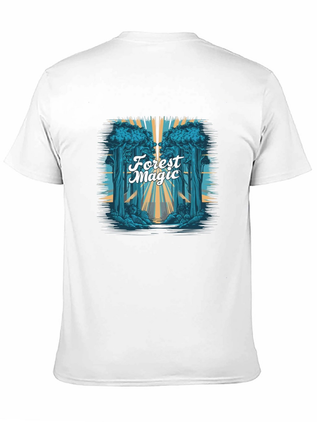 Forest Magic Graphic Tee - Black Cotton T-Shirt