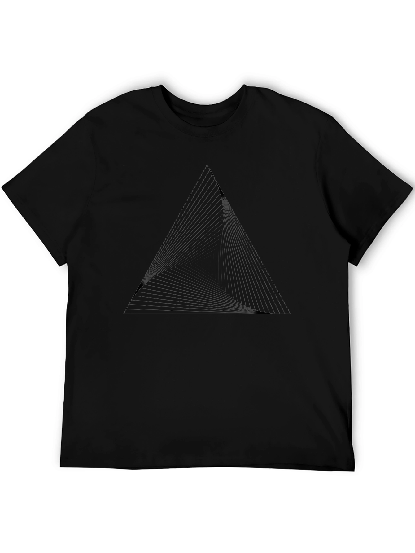 Geometric Triangle Line Art T-Shirt - Modern Minimalist Design