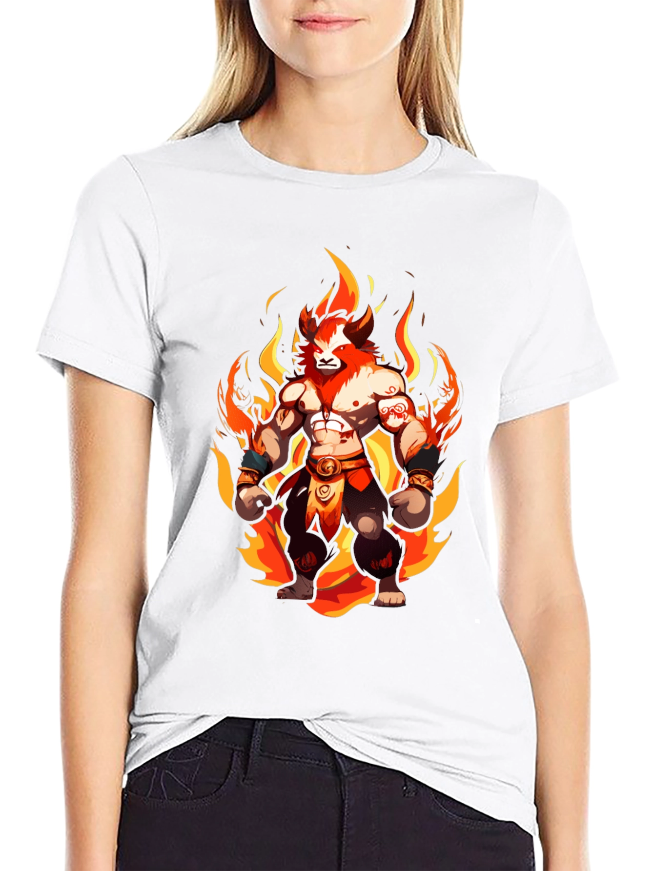 Fiery Lion Warrior Graphic Tee