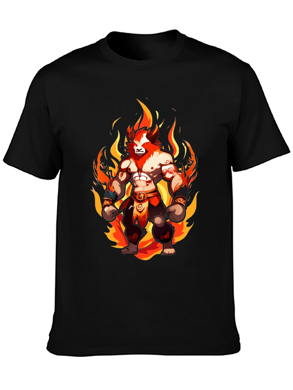 Fiery Lion Warrior Graphic Tee
